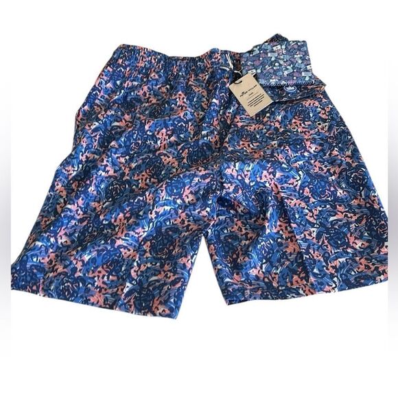 Peter Millar Men's Pink/Blue/Navy Seaside Print Swim Trunks, Size Small, NWT - Picture 2 of 11